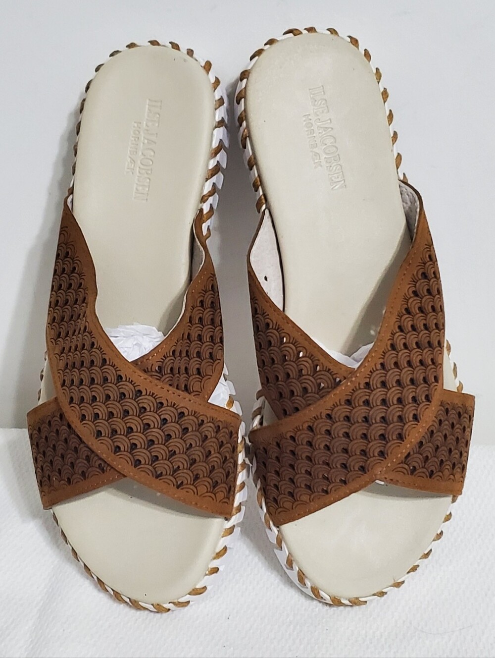 Ilse Jacobsen Tulip Slip On Sandal Brown Size EU 38 NEW